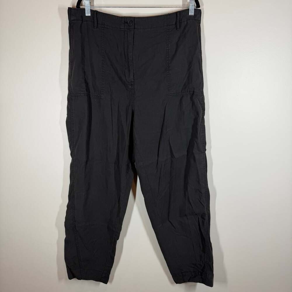 Banana Republic Womens XL Charcoal Garment Dyed Tapered Leg Pants Pockets
